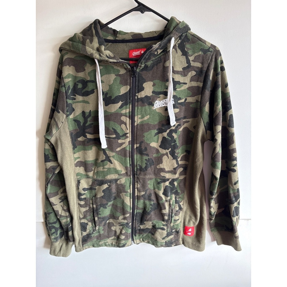 Ghost Sportiqe Camo Camouflage Full Zip Hoodie‎ Sweatshirt Mens